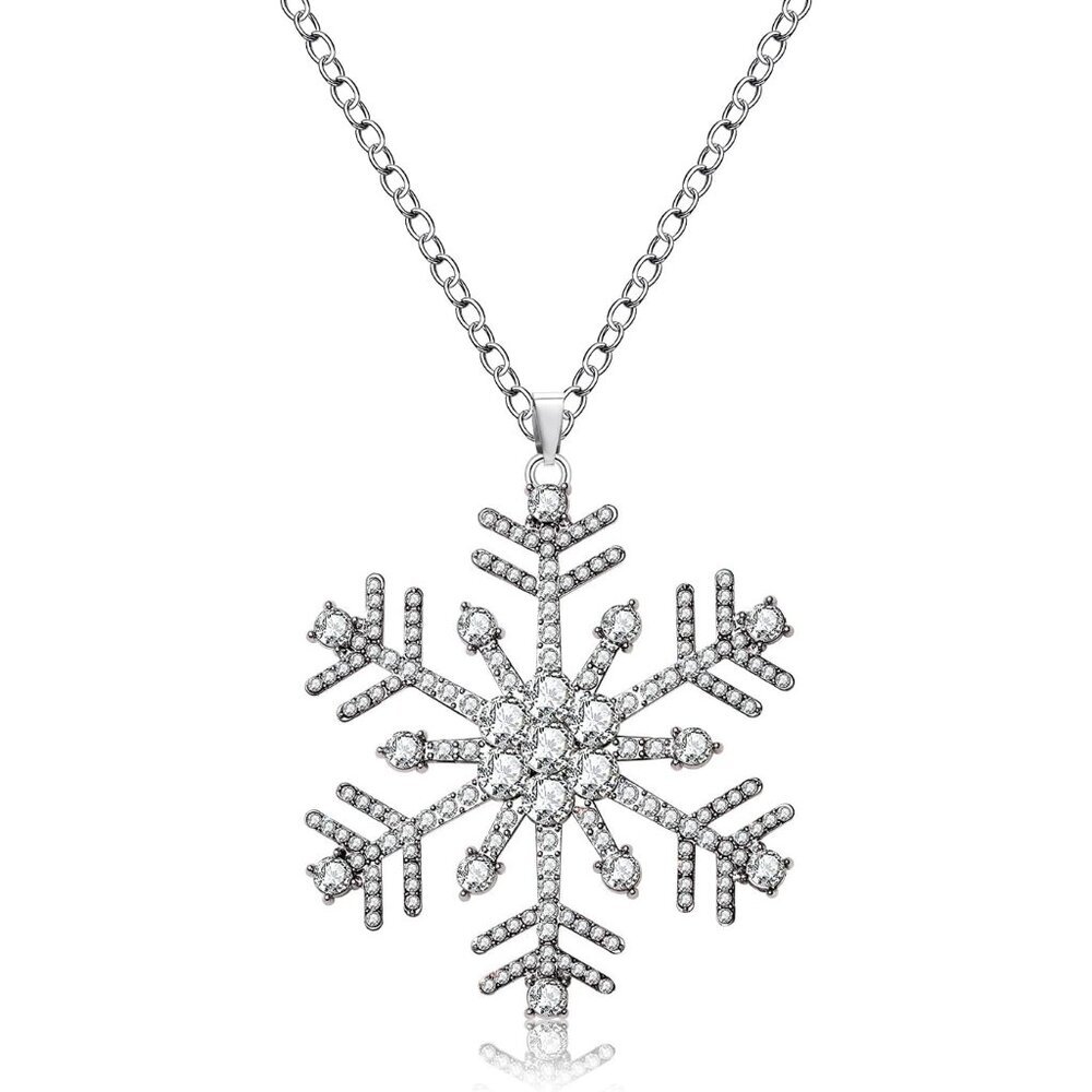 Christmas Necklaces For Women Glitzy Rhinestone Xmas Wreath Bell Pendant Necklac